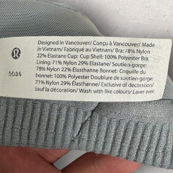 Lululemon Energy Bra High Support Rhino Grey Size‎ 34 DDD Supportive Sports 2021 - Picture 7 of 12